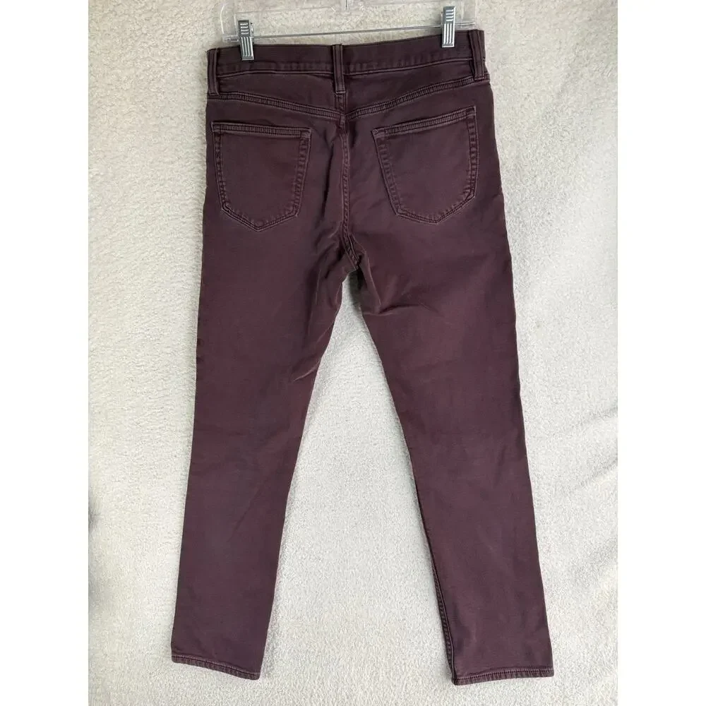 Banana Republic Travel Jean Mens 32x32 Slim Fit Burgundy Maroon Dark Red Pants